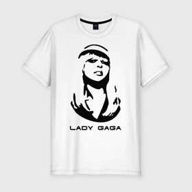 Мужская футболка премиум с принтом Gaga в Новосибирске, 92% хлопок, 8% лайкра | приталенный силуэт, круглый вырез ворота, длина до линии бедра, короткий рукав | lady gaga | гага | леди gaga | леди гага | лицо леди gaga | лицо леди гага | образ леди гага