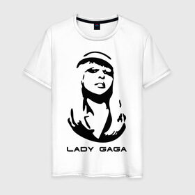 Мужская футболка хлопок с принтом Gaga в Новосибирске, 100% хлопок | прямой крой, круглый вырез горловины, длина до линии бедер, слегка спущенное плечо. | Тематика изображения на принте: lady gaga | гага | леди gaga | леди гага | лицо леди gaga | лицо леди гага | образ леди гага