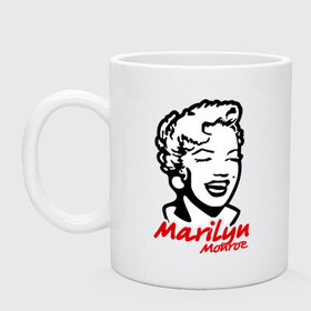 Кружка с принтом Marilyn Monroe (Мэрилин Монро) в Новосибирске, керамика | объем — 330 мл, диаметр — 80 мм. Принт наносится на бока кружки, можно сделать два разных изображения | 