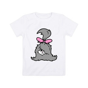 Детская футболка хлопок с принтом Милая собачонка в Новосибирске, 100% хлопок | круглый вырез горловины, полуприлегающий силуэт, длина до линии бедер | бантик | зверушка | песик | собака | собачка | шерсть | щенок | щеночек
