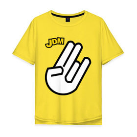 Мужская футболка хлопок Oversize с принтом JDM в Новосибирске, 100% хлопок | свободный крой, круглый ворот, “спинка” длиннее передней части | авто | автомобилистам | автомобиль | водила | машина | тачила | тачка | тюнинг