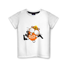 Детская футболка хлопок с принтом Хомяк гангстер в Новосибирске, 100% хлопок | круглый вырез горловины, полуприлегающий силуэт, длина до линии бедер | Тематика изображения на принте: gangsta | gangsta hamster | гангстер | ганста хомяк | грызуны | домашние животные | животные | хомяк | хомячок