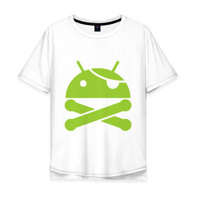Мужская футболка хлопок Oversize с принтом Android super user в Новосибирске, 100% хлопок | свободный крой, круглый ворот, “спинка” длиннее передней части | пират