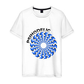 Мужская футболка хлопок с принтом Психоделик в Новосибирске, 100% хлопок | прямой крой, круглый вырез горловины, длина до линии бедер, слегка спущенное плечо. | гипноз | гипнотические | круг | круги | оптическая иллюзия