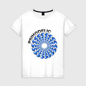 Женская футболка хлопок с принтом Психоделик в Новосибирске, 100% хлопок | прямой крой, круглый вырез горловины, длина до линии бедер, слегка спущенное плечо | гипноз | гипнотические | круг | круги | оптическая иллюзия