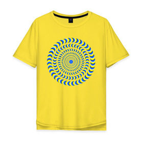 Мужская футболка хлопок Oversize с принтом Психоделика полноцвет в Новосибирске, 100% хлопок | свободный крой, круглый ворот, “спинка” длиннее передней части | гипноз | гипнотические | круг | оптическая иллюзия