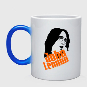 Кружка хамелеон с принтом Джон Леннон (John Lennon) в Новосибирске, керамика | меняет цвет при нагревании, емкость 330 мл | Тематика изображения на принте: beatles | john lennon | the beatles | битлз | битлы | джон леннон | джон ленон | леннон | ленон | портрет