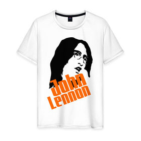 Мужская футболка хлопок с принтом Джон Леннон (John Lennon) в Новосибирске, 100% хлопок | прямой крой, круглый вырез горловины, длина до линии бедер, слегка спущенное плечо. | beatles | john lennon | the beatles | битлз | битлы | джон леннон | джон ленон | леннон | ленон | портрет