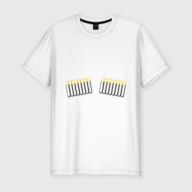 Мужская футболка премиум с принтом Газырь патронташ в Новосибирске, 92% хлопок, 8% лайкра | приталенный силуэт, круглый вырез ворота, длина до линии бедра, короткий рукав | Тематика изображения на принте: оружие | патронташ | патроны | снаряжение