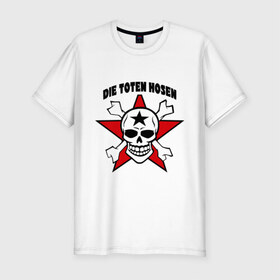 Мужская футболка премиум с принтом Die toten hosen (2) в Новосибирске, 92% хлопок, 8% лайкра | приталенный силуэт, круглый вырез ворота, длина до линии бедра, короткий рукав | heavy metal | metal | rock | trash metal | метал | рок | трэш метал | хеви метал | череп | черепок | черепушка