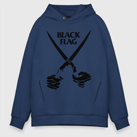 Мужское худи Oversize хлопок с принтом Black Flag (1) в Новосибирске, френч-терри — 70% хлопок, 30% полиэстер. Мягкий теплый начес внутри —100% хлопок | боковые карманы, эластичные манжеты и нижняя кромка, капюшон на магнитной кнопке | hard | hardcor | hardcore | hardstyle | rock | ножницы | рок | руки | хард | хард рок