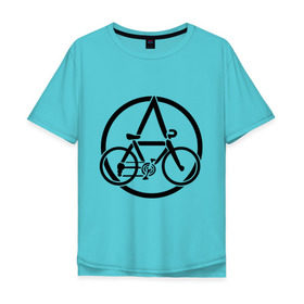 Мужская футболка хлопок Oversize с принтом Anarchy Bike в Новосибирске, 100% хлопок | свободный крой, круглый ворот, “спинка” длиннее передней части | anarchy | bike | анархизм | анархия | байк | велик | велосипед | велосипед анархия