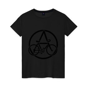 Женская футболка хлопок с принтом Anarchy Bike в Новосибирске, 100% хлопок | прямой крой, круглый вырез горловины, длина до линии бедер, слегка спущенное плечо | anarchy | bike | анархизм | анархия | байк | велик | велосипед | велосипед анархия