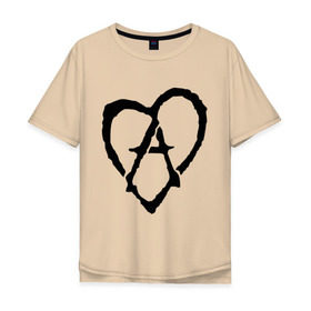 Мужская футболка хлопок Oversize с принтом Анархия в сердце в Новосибирске, 100% хлопок | свободный крой, круглый ворот, “спинка” длиннее передней части | анархизм | анархия | музыка | сердце