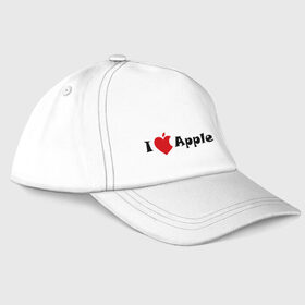 Бейсболка с принтом я люблю яблоко в Новосибирске, 100% хлопок | классический козырек, металлическая застежка-регулятор размера | Тематика изображения на принте: apple | антибренд | люблю эпл | я люблю apple | яблоко