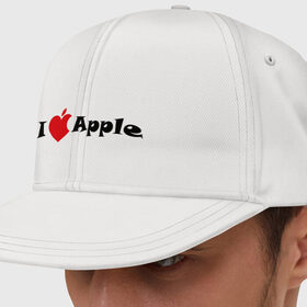 Кепка снепбек с прямым козырьком с принтом я люблю яблоко в Новосибирске, хлопок 100% |  | apple | антибренд | люблю эпл | я люблю apple | яблоко