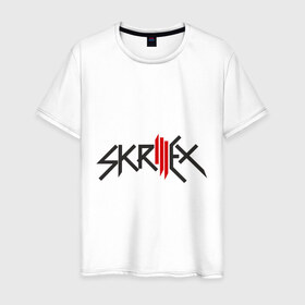 Мужская футболка хлопок с принтом Skrillex в Новосибирске, 100% хлопок | прямой крой, круглый вырез горловины, длина до линии бедер, слегка спущенное плечо. | музыка | электро | электронная