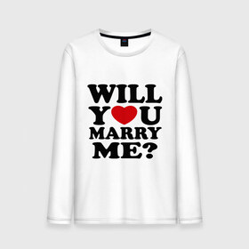 Мужской лонгслив хлопок с принтом Will You Marry Me? в Новосибирске, 100% хлопок |  | будь моей женой | влюбленным | выйдешь ли ты за меня | выходи за меня | выходи замуж | молодожены | предложение | предложение руки и сердца