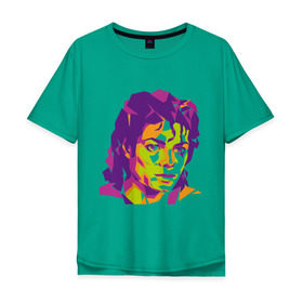 Мужская футболка хлопок Oversize с принтом Michael Jackson полноцвет в Новосибирске, 100% хлопок | свободный крой, круглый ворот, “спинка” длиннее передней части | jackson | michael | michael jackson | pop | джексон | знаменитость | майкл | майкл джексон | певец | поп | портрет