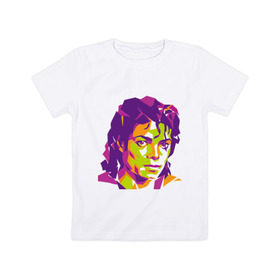 Детская футболка хлопок с принтом Michael Jackson полноцвет в Новосибирске, 100% хлопок | круглый вырез горловины, полуприлегающий силуэт, длина до линии бедер | jackson | michael | michael jackson | pop | джексон | знаменитость | майкл | майкл джексон | певец | поп | портрет