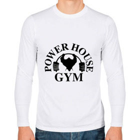 Мужской лонгслив хлопок с принтом Power House Gym в Новосибирске, 100% хлопок |  | power house gym | бодибилдинг | для качков | жим | качкам | силовой спорт | силовой экстрим | спорт