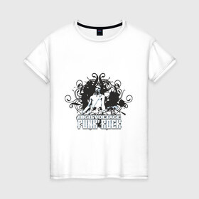Женская футболка хлопок с принтом High Voltage Punk Rock в Новосибирске, 100% хлопок | прямой крой, круглый вырез горловины, длина до линии бедер, слегка спущенное плечо | punk rock | высокое напряжение | музыка | панк рок | рок
