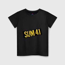 Детская футболка хлопок с принтом Панк-группа Sum-41 в Новосибирске, 100% хлопок | круглый вырез горловины, полуприлегающий силуэт, длина до линии бедер | Тематика изображения на принте: punk | rock | sum 41 | логотип | музыка | панк | рок | рок группы | рок музыка