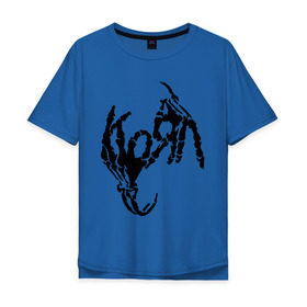 Мужская футболка хлопок Oversize с принтом Korn bones в Новосибирске, 100% хлопок | свободный крой, круглый ворот, “спинка” длиннее передней части | korn | metal | группы | корн | логотип | метал | музыка | рок группы | рок музыка
