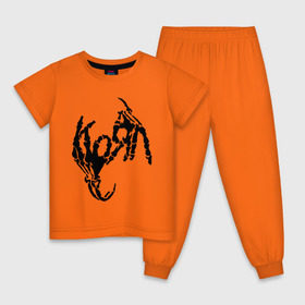 Детская пижама хлопок с принтом Korn bones в Новосибирске, 100% хлопок |  брюки и футболка прямого кроя, без карманов, на брюках мягкая резинка на поясе и по низу штанин
 | korn | metal | группы | корн | логотип | метал | музыка | рок группы | рок музыка