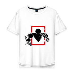 Мужская футболка хлопок Oversize с принтом Chetto simb в Новосибирске, 100% хлопок | свободный крой, круглый ворот, “спинка” длиннее передней части | work out | workout | бицепсы | ворк аут | воркаут | качалка | качок | мускулы | силовой спорт | тренажерка | штанга