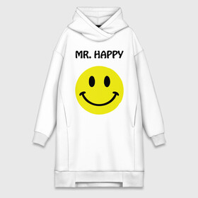 Платье-худи хлопок с принтом мистер счастье в Новосибирске,  |  | happy | mr. happy | smile | мистер хэппи | рожица | смайл | смайлик | счастье
