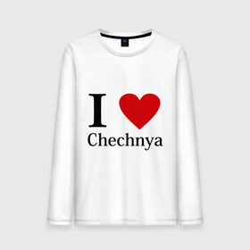 Мужской лонгслив хлопок с принтом i love chechnya в Новосибирске, 100% хлопок |  | Тематика изображения на принте: регионы | чеченская республика | чеченцы | чечня | я люблю | я люблю чечню