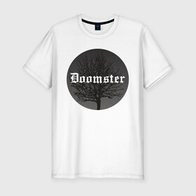 Мужская футболка премиум с принтом значок Doomster в Новосибирске, 92% хлопок, 8% лайкра | приталенный силуэт, круглый вырез ворота, длина до линии бедра, короткий рукав | 