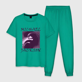 Мужская пижама хлопок с принтом Michael Jackson с шляпой в Новосибирске, 100% хлопок | брюки и футболка прямого кроя, без карманов, на брюках мягкая резинка на поясе и по низу штанин
 | Тематика изображения на принте: mj | исполнитель | майкл джексон | музыка | певец | поп музыка