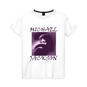 Женская футболка хлопок с принтом Michael Jackson с шляпой в Новосибирске, 100% хлопок | прямой крой, круглый вырез горловины, длина до линии бедер, слегка спущенное плечо | mj | исполнитель | майкл джексон | музыка | певец | поп музыка