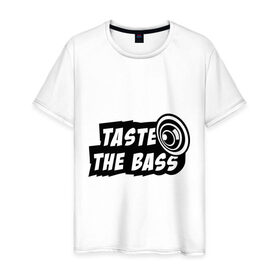 Мужская футболка хлопок с принтом Taste the bass в Новосибирске, 100% хлопок | прямой крой, круглый вырез горловины, длина до линии бедер, слегка спущенное плечо. | club | басс | бассы | клубная | клубняк | попробуй бассы | саб | сабвуфер