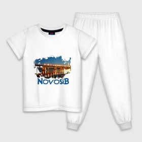 Детская пижама хлопок с принтом Novosib print в Новосибирске, 100% хлопок |  брюки и футболка прямого кроя, без карманов, на брюках мягкая резинка на поясе и по низу штанин
 | город | города | мост | новосиб | новосибирск | нск