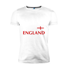 Мужская футболка премиум с принтом Сборная Англии - Стивен Джеррард 4 в Новосибирске, 92% хлопок, 8% лайкра | приталенный силуэт, круглый вырез ворота, длина до линии бедра, короткий рукав | англия | сборная англии | стивен джеррард | флаг англии | футбол