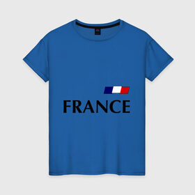 Женская футболка хлопок с принтом Сборная Франции - 8 в Новосибирске, 100% хлопок | прямой крой, круглый вырез горловины, длина до линии бедер, слегка спущенное плечо | football | сборная франции | франция | футбол