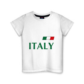 Детская футболка хлопок с принтом Сборная Италии - 1 в Новосибирске, 100% хлопок | круглый вырез горловины, полуприлегающий силуэт, длина до линии бедер | Тематика изображения на принте: football | буффон | италия | сборная италии
