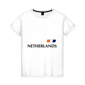 Женская футболка хлопок с принтом Нидерланды - Уэсли Снейдер 10 (Snaijder) в Новосибирске, 100% хлопок | прямой крой, круглый вырез горловины, длина до линии бедер, слегка спущенное плечо | football | голландия | нидерланды | сборная нидерланд | снейдер