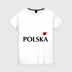 Женская футболка хлопок с принтом Сборная Польши - 9 в Новосибирске, 100% хлопок | прямой крой, круглый вырез горловины, длина до линии бедер, слегка спущенное плечо | football | евро 2012 | польша | сборная польши