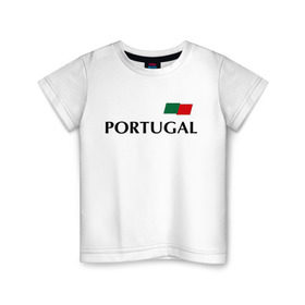 Детская футболка хлопок с принтом Сборная Португалии - Криштиану Роналду 7 в Новосибирске, 100% хлопок | круглый вырез горловины, полуприлегающий силуэт, длина до линии бедер | football | ronaldo | португалия | роналду | сборная португалии