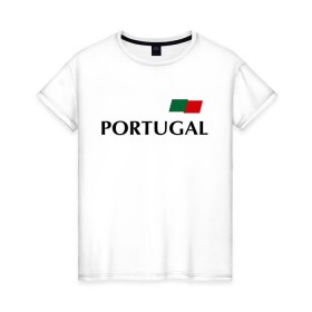 Женская футболка хлопок с принтом Сборная Португалии - Криштиану Роналду 7 в Новосибирске, 100% хлопок | прямой крой, круглый вырез горловины, длина до линии бедер, слегка спущенное плечо | football | ronaldo | португалия | роналду | сборная португалии