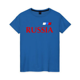 Женская футболка хлопок с принтом Сборная России в Новосибирске, 100% хлопок | прямой крой, круглый вырез горловины, длина до линии бедер, слегка спущенное плечо | football | russia | россия | сборная россии | я русский