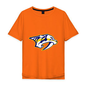 Мужская футболка хлопок Oversize с принтом Nashville Predators Radulov - Радулов 47 в Новосибирске, 100% хлопок | свободный крой, круглый ворот, “спинка” длиннее передней части | национальная хоккейная лига | нхл | радулов