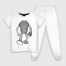 Детская пижама хлопок с принтом бендэр в Новосибирске, 100% хлопок |  брюки и футболка прямого кроя, без карманов, на брюках мягкая резинка на поясе и по низу штанин
 | Тематика изображения на принте: bender | futurama | бендер | мультики | мультфильмы | футурама