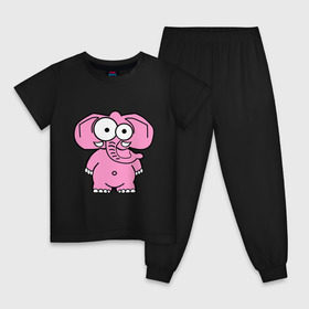 Детская пижама хлопок с принтом Розовый слон в Новосибирске, 100% хлопок |  брюки и футболка прямого кроя, без карманов, на брюках мягкая резинка на поясе и по низу штанин
 | смешной