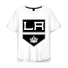 Мужская футболка хлопок Oversize с принтом Los Angeles Kings - Лос Анджелес в Новосибирске, 100% хлопок | свободный крой, круглый ворот, “спинка” длиннее передней части | Тематика изображения на принте: la | los angeles kings | nhl | кубок стенли | лос анджелес кингс | нхл | хоккей