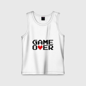 Детская майка хлопок с принтом game over 8 bit в Новосибирске,  |  | 8 bit | 8 бит | 8bit | 8бит | game over | игра окончена